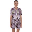 Peach Blossom Seamless Pattern Vector Satin Short Sleeve Pyjamas Set View1
