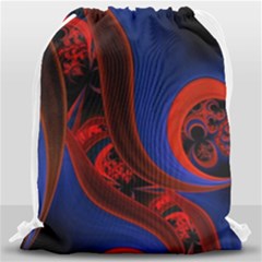 Fractal Abstract Pattern Circles Drawstring Bag (large) by Pakrebo