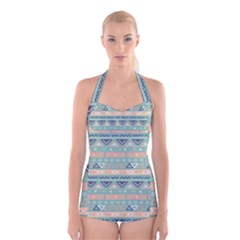 Tribal Boyleg Halter Swimsuit  by Sobalvarro