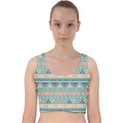 Tribal Velvet Racer Back Crop Top by Sobalvarro