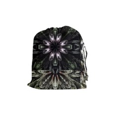 Fractal Design Pattern Texture Drawstring Pouch (medium) by Pakrebo