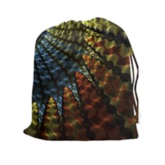 Fractal Spiral Colorful Geometry Drawstring Pouch (xxl) by Pakrebo