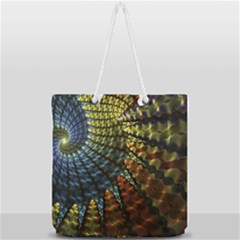 Fractal Spiral Colorful Geometry Full Print Rope Handle Tote (large) by Pakrebo