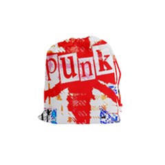Punk Union Jack Drawstring Pouch (medium) by ArtistRoseanneJones