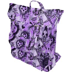 Purple Scene Kid Sketches Buckle Up Backpack by ArtistRoseanneJones