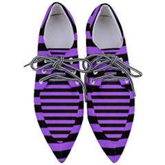 Purple Stripes Pointed Oxford Shoes by ArtistRoseanneJones