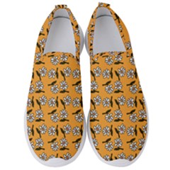 Daisy Orange Men s Slip On Sneakers by snowwhitegirl