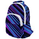Blue Abstract Lines Pattern Light Rounded Multi Pocket Backpack View1