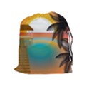 Sunset Beach Beach Palm Ocean Drawstring Pouch (XL) View1