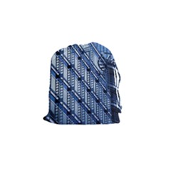 Abstract Architecture Azure Drawstring Pouch (small) by Pakrebo