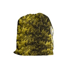 Rich Yellow Digital Abstract Drawstring Pouch (large) by Pakrebo
