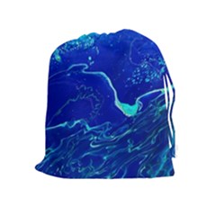 Paint Acrylic Paint Art Painting Blue Drawstring Pouch (xl) by Pakrebo