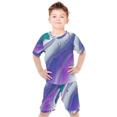 Color Acrylic Paint Art Painting Kids  Tee And Shorts Set by Pakrebo