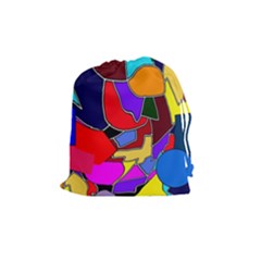 Crazycolorabstract Drawstring Pouch (medium) by bloomingvinedesign