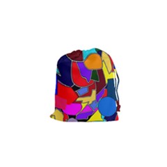 Crazycolorabstract Drawstring Pouch (xs) by bloomingvinedesign