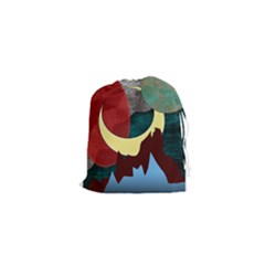 Moonscape Drawstring Pouch (xs) by bloomingvinedesign