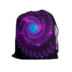 Fractal Spiral Space Galaxy Drawstring Pouch (xl) by Pakrebo