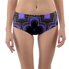 Seamless Wallpaper Pattern Ornament Art Pattern Reversible Mid-waist Bikini Bottoms by Pakrebo