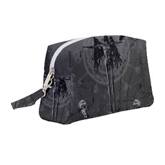 Awesome Crow Skeleton With Skulls Wristlet Pouch Bag (medium) by FantasyWorld7