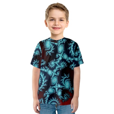 Fractal Spiral Abstract Pattern Art Kids  Sport Mesh Tee by Pakrebo