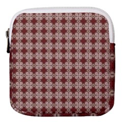 Brown Tiles Leaves Wallpaper Mini Square Pouch by Pakrebo