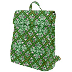 Symmetry Digital Art Pattern Green Flap Top Backpack by Pakrebo