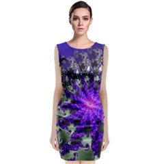Fractal Rendering Digital Art Sleeveless Velvet Midi Dress by Pakrebo