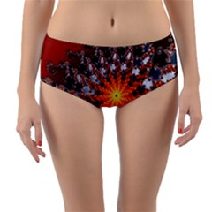 Fractal Rendering Spiral Twist Art Reversible Mid-waist Bikini Bottoms by Pakrebo