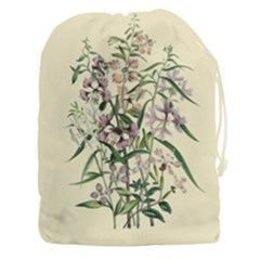 Botanical Print Antique Natural Drawstring Pouch (xxxl) by Pakrebo
