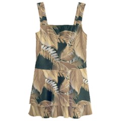 Scrapbook Leaves Decorative Kids  Layered Skirt Swimsuit by Pakrebo