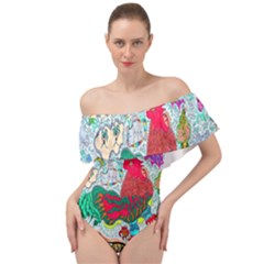 Supersonic Key West Gypsy Blast Off Shoulder Velour Bodysuit  by chellerayartisans