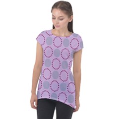 Circumference Point Pink Cap Sleeve High Low Top by HermanTelo