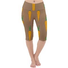 Healthy Fresh Carrot Lightweight Velour Cropped Yoga Leggings by HermanTelo