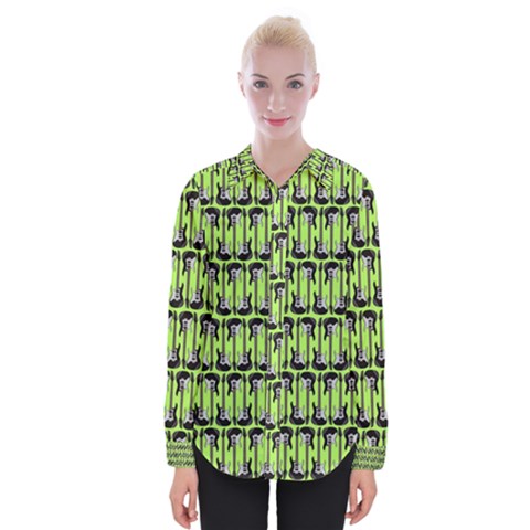 Guitars Musical Instruments Womens Long Sleeve Shirt by Bajindul