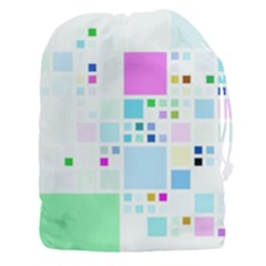 Square Colorful Pattern Geometric Drawstring Pouch (xxxl) by Pakrebo