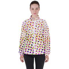 Illustration Abstract Pattern Polka Dot Women s High Neck Windbreaker by Pakrebo