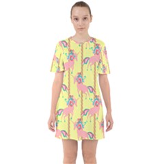 Unicorn Carousel Sixties Short Sleeve Mini Dress by VeataAtticus
