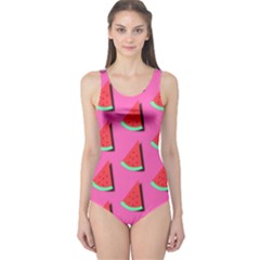 Fresh Watermelon Slices One Piece Swimsuit by VeataAtticus