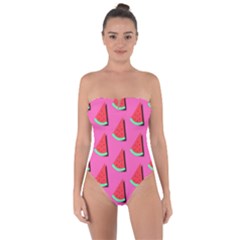 Fresh Watermelon Slices Tie Back One Piece Swimsuit by VeataAtticus