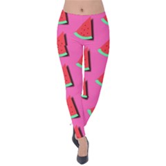 Fresh Watermelon Slices Velvet Leggings by VeataAtticus
