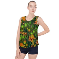 Fractal Design Creative Fantasy Bubble Hem Chiffon Tank Top by Pakrebo
