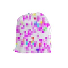 Pixelpink Drawstring Pouch (large) by designsbyamerianna