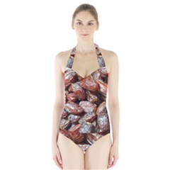 Dates Fruit Sweet Dry Food Halter Swimsuit by Pakrebo