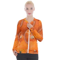Pumpkin Halloween Fall Thanksgiving Casual Zip Up Jacket by Pakrebo