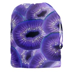 Sliced Kiwi Fruits Purple Drawstring Pouch (xxxl) by Pakrebo
