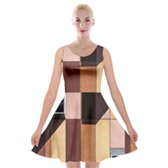 Architectural Design Architecture Building Colors Velvet Skater Dress by Pakrebo
