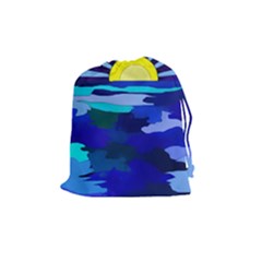 Sunset On The Lake Drawstring Pouch (medium) by bloomingvinedesign