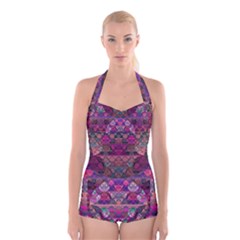 Easteregghunt Boyleg Halter Swimsuit  by designsbyamerianna