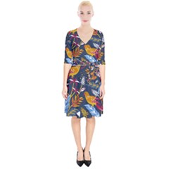Colorful Birds In Nature Wrap Up Cocktail Dress by Sobalvarro