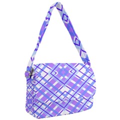 Geometric Plaid Purple Blue Courier Bag by Mariart